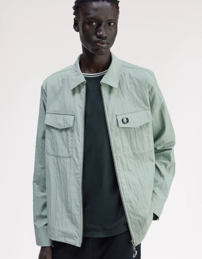 M5684 Zip Through Overshirt - Bayleaf