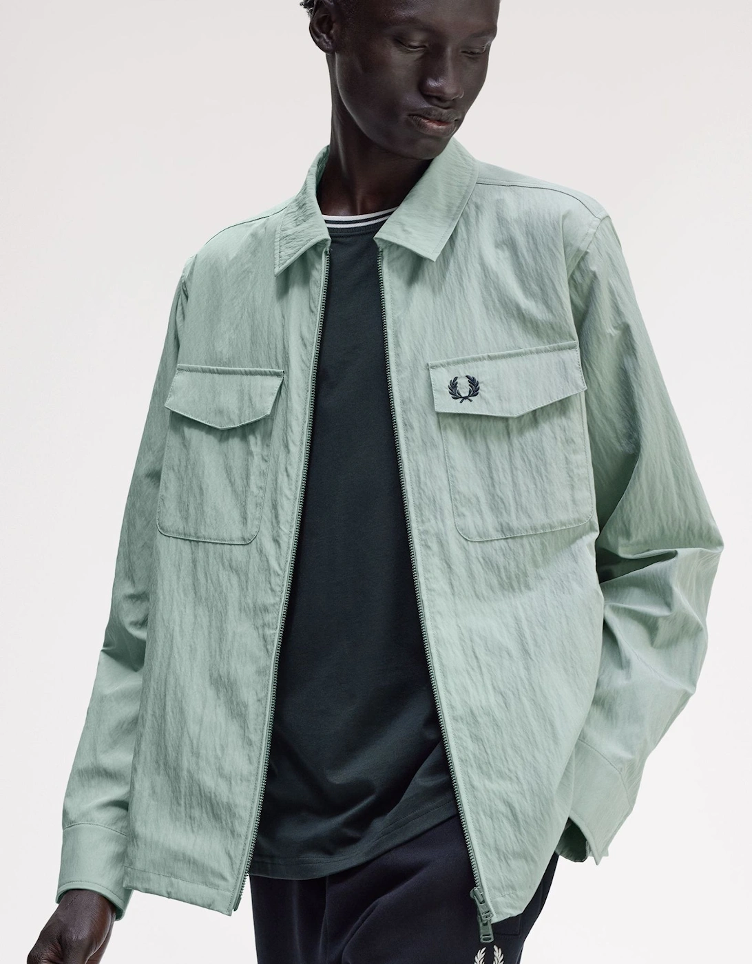 M5684 Zip Through Overshirt - Bayleaf