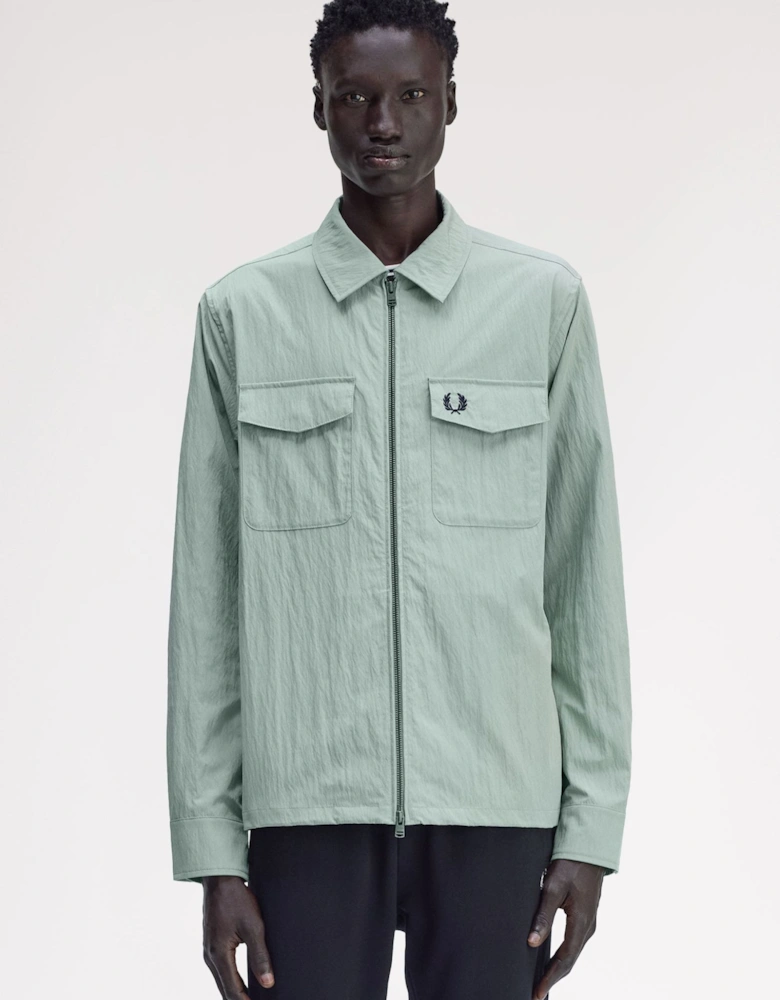 M5684 Zip Through Overshirt - Bayleaf