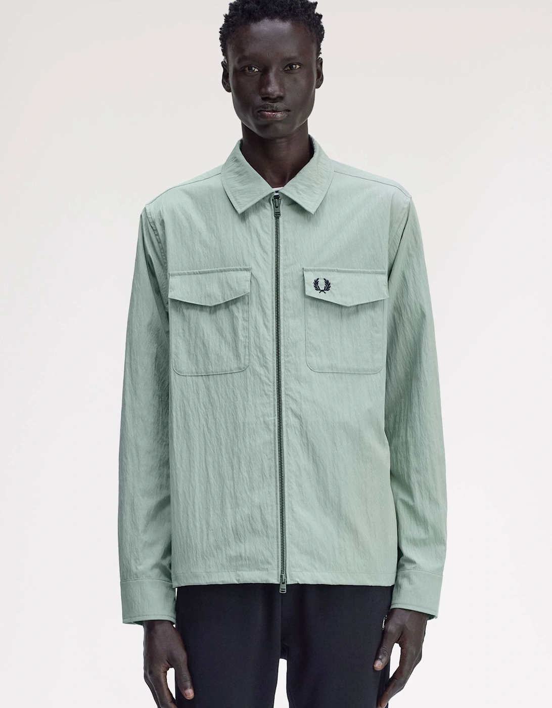 M5684 Zip Through Overshirt - Bayleaf