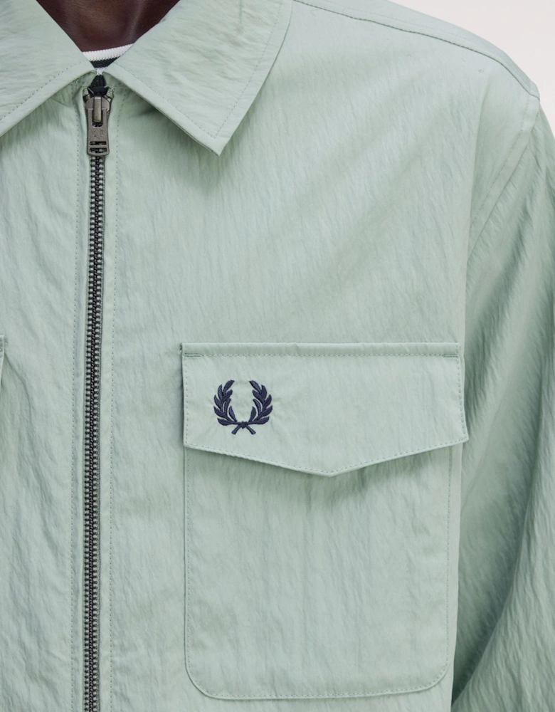 M5684 Zip Through Overshirt - Bayleaf