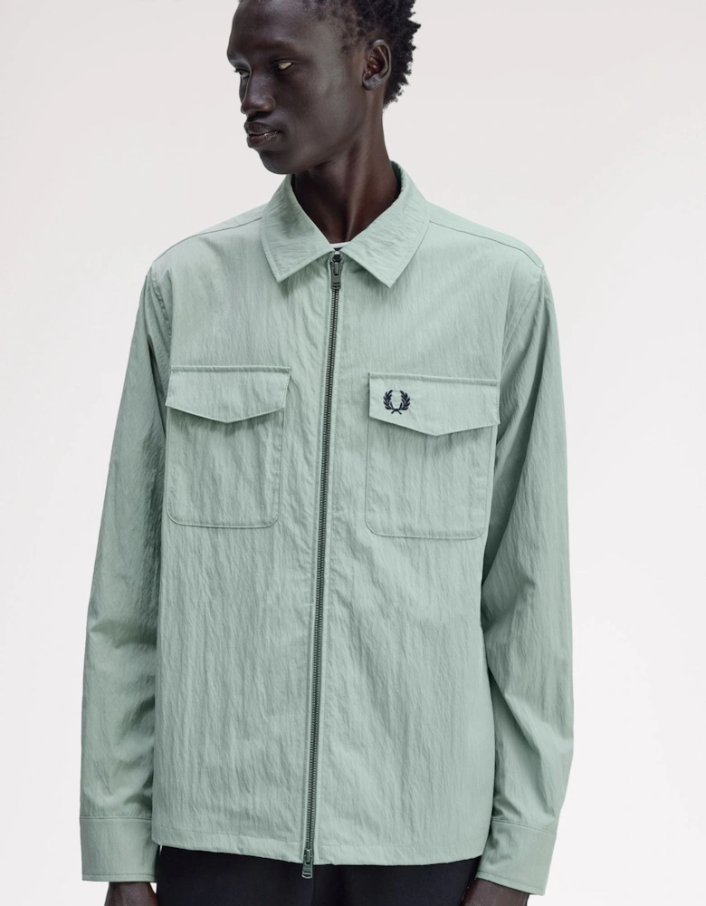 M5684 Zip Through Overshirt - Bayleaf