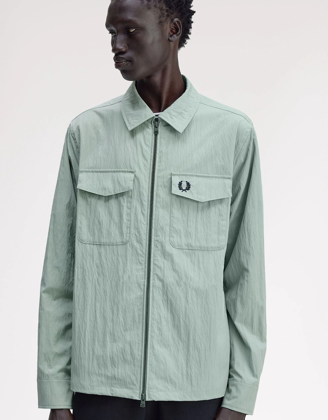 M5684 Zip Through Overshirt - Bayleaf