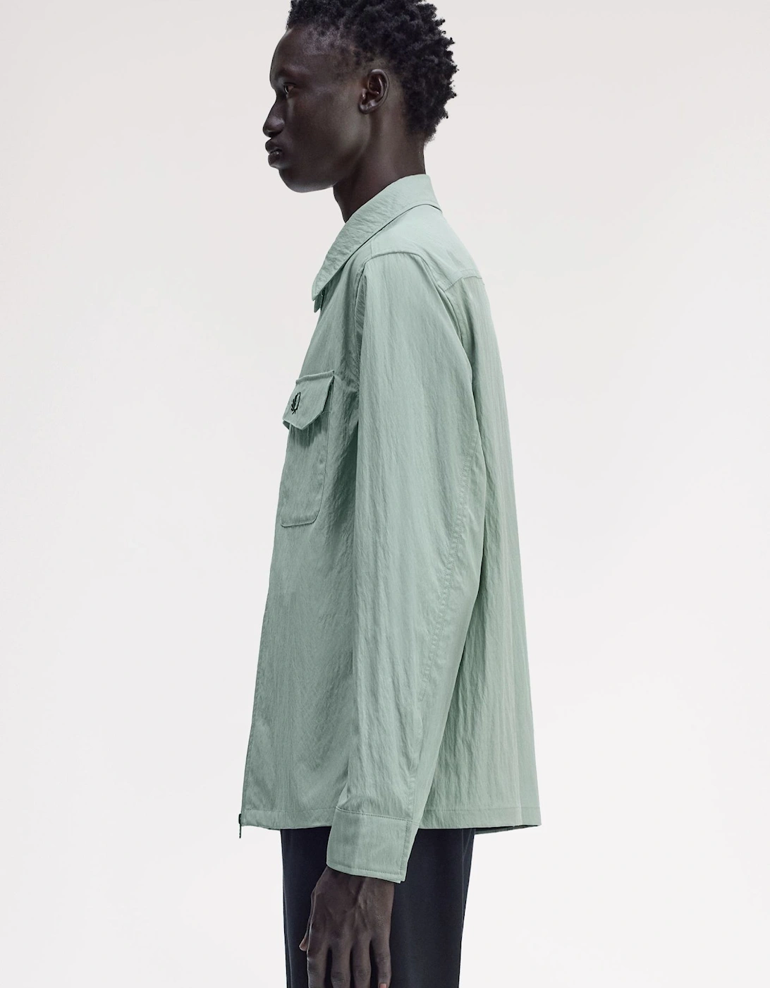 M5684 Zip Through Overshirt - Bayleaf