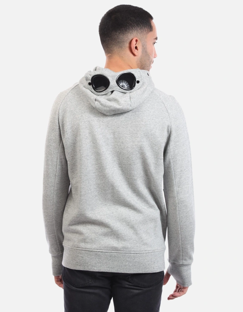 Diagonal Raised Fleece Lens Zip Hoodie