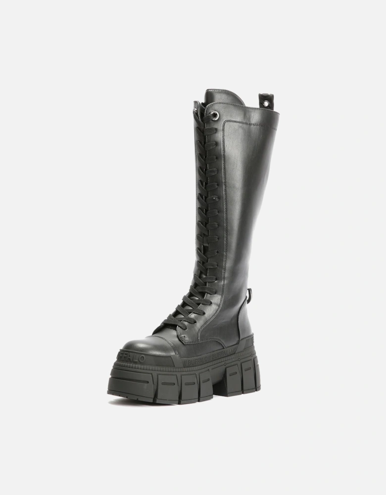 Gospher Lace Up High Women's Black Boots