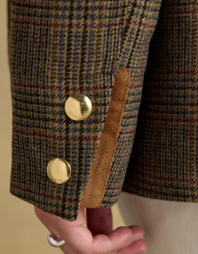 CONTEMPORARY Womens Check Tweed Fieldcoat Brown