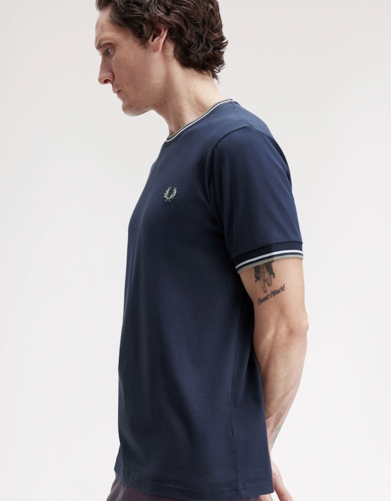 M1588V Twin Tipped T-Shirt - Dark Airforce/Light Ice/Bayleaf