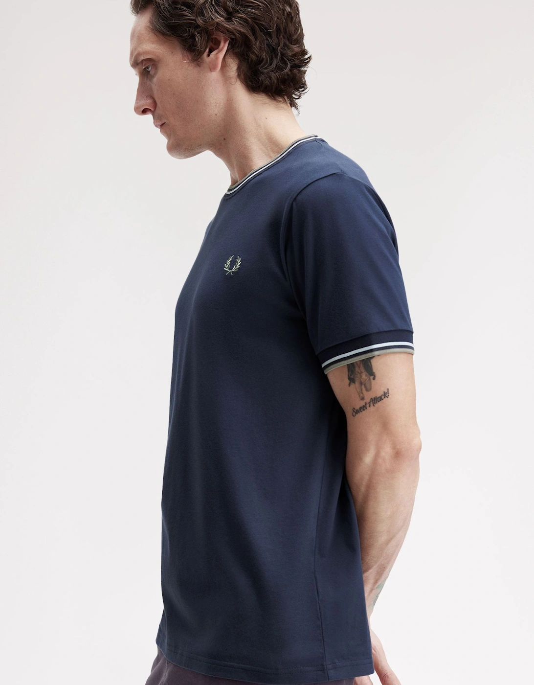 M1588V Twin Tipped T-Shirt - Dark Airforce/Light Ice/Bayleaf