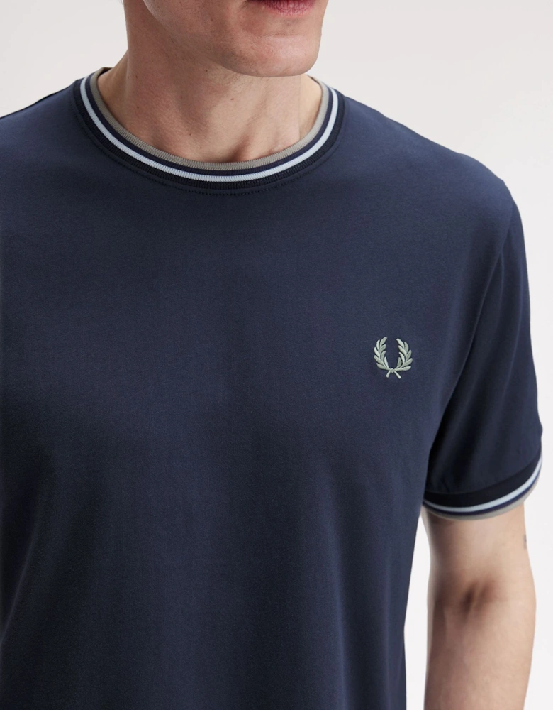 M1588V Twin Tipped T-Shirt - Dark Airforce/Light Ice/Bayleaf