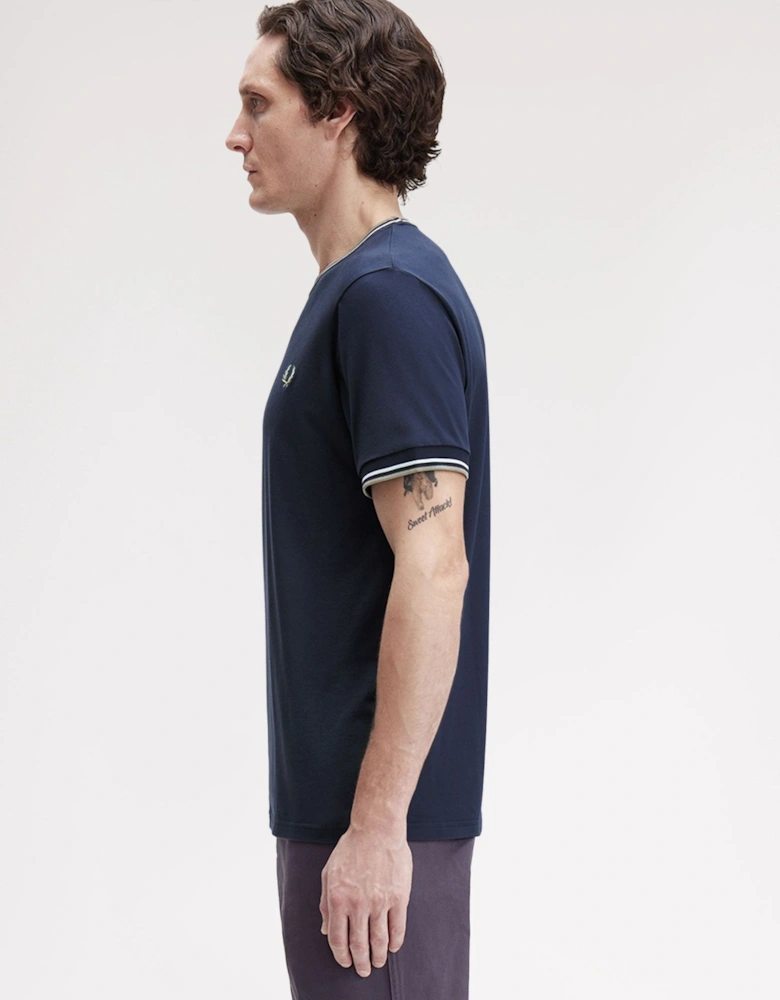 M1588V Twin Tipped T-Shirt - Dark Airforce/Light Ice/Bayleaf