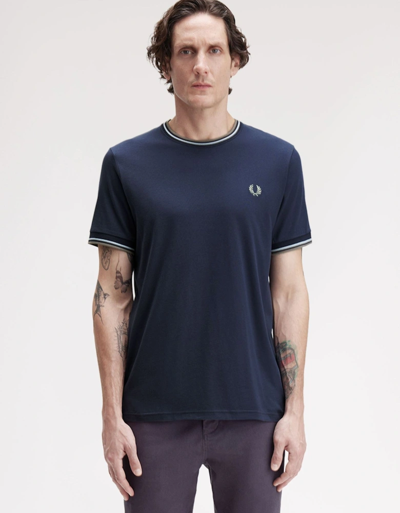 M1588V Twin Tipped T-Shirt - Dark Airforce/Light Ice/Bayleaf