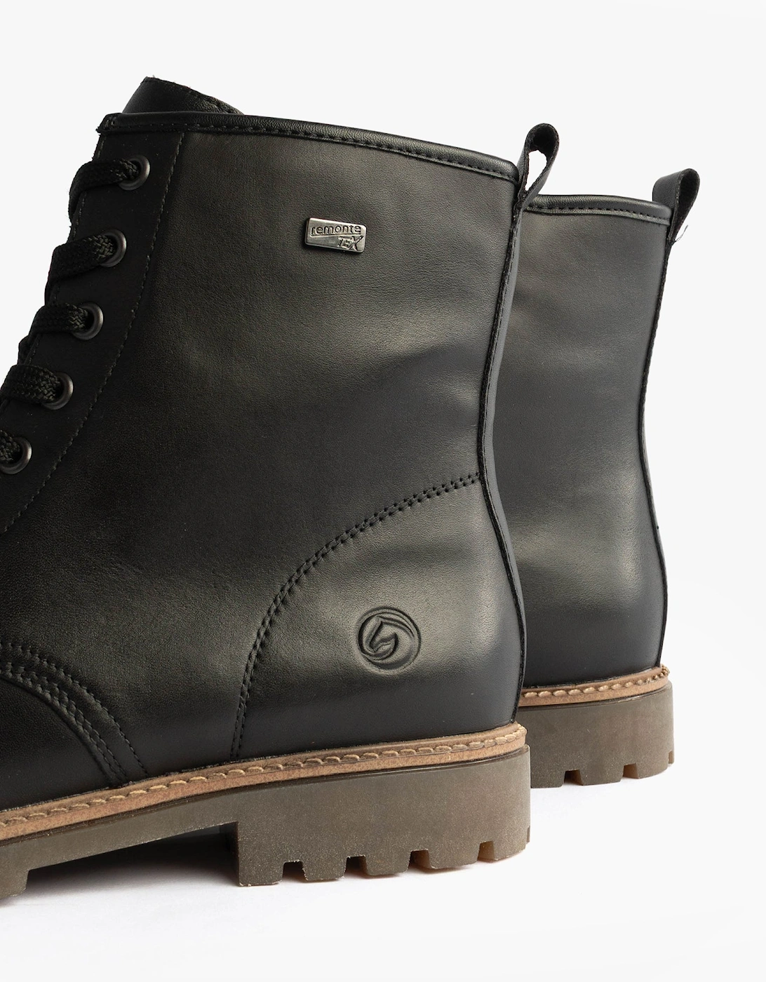 Womens Leather Ankle Zip Boots Black