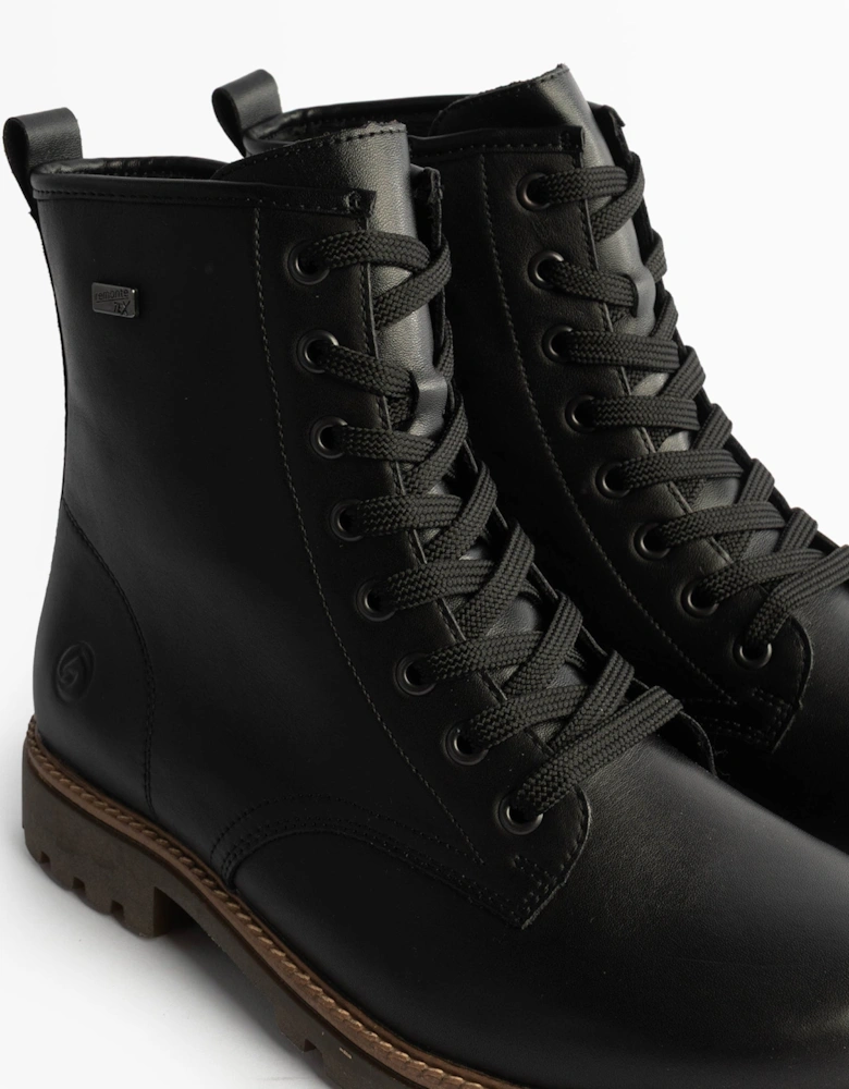 Womens Leather Ankle Zip Boots Black