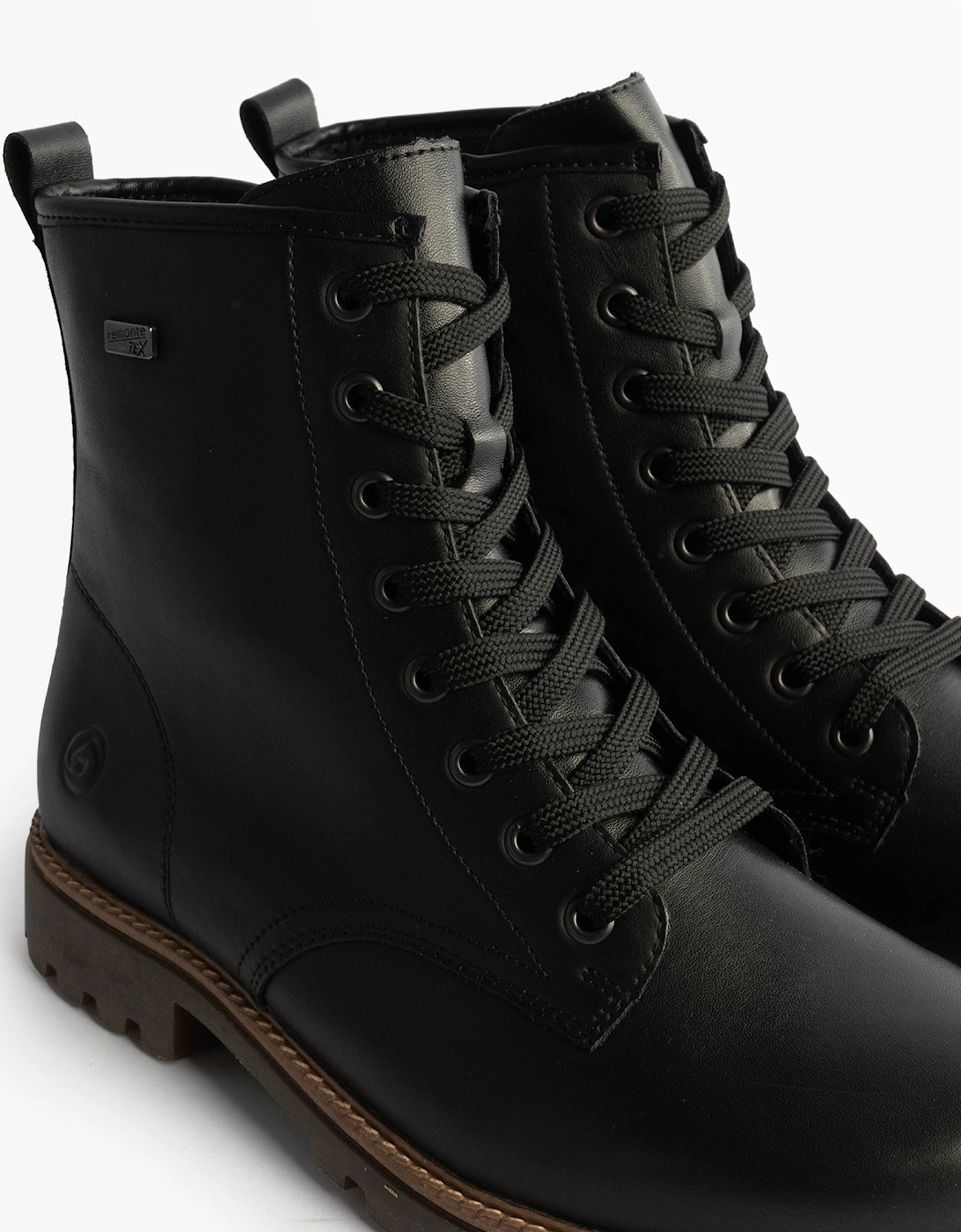 Womens Leather Ankle Zip Boots Black