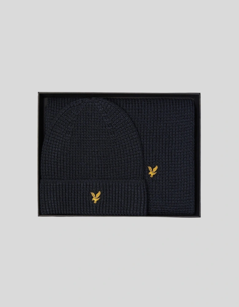 Waffle Knit Scarf and Beanie Set