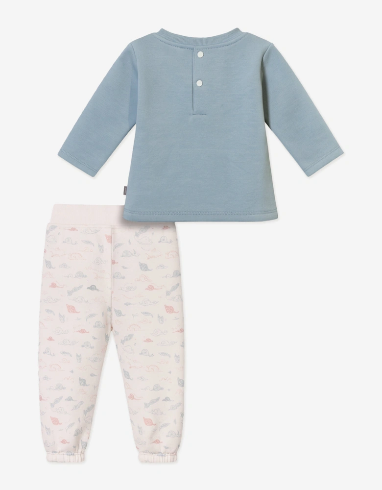 Baby Girls Ruffle Trouser Set in Pink