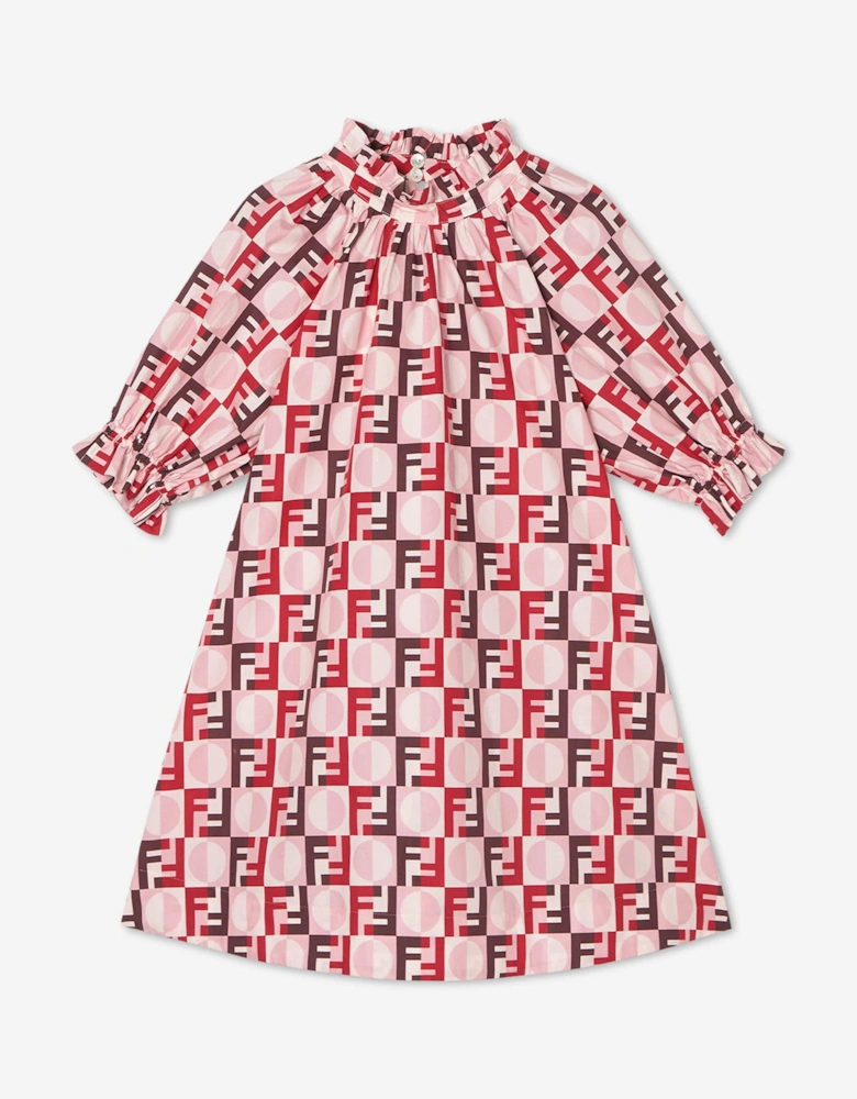 Girls FF Logo Dress in Pink