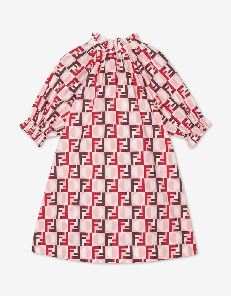 Girls FF Logo Dress in Pink