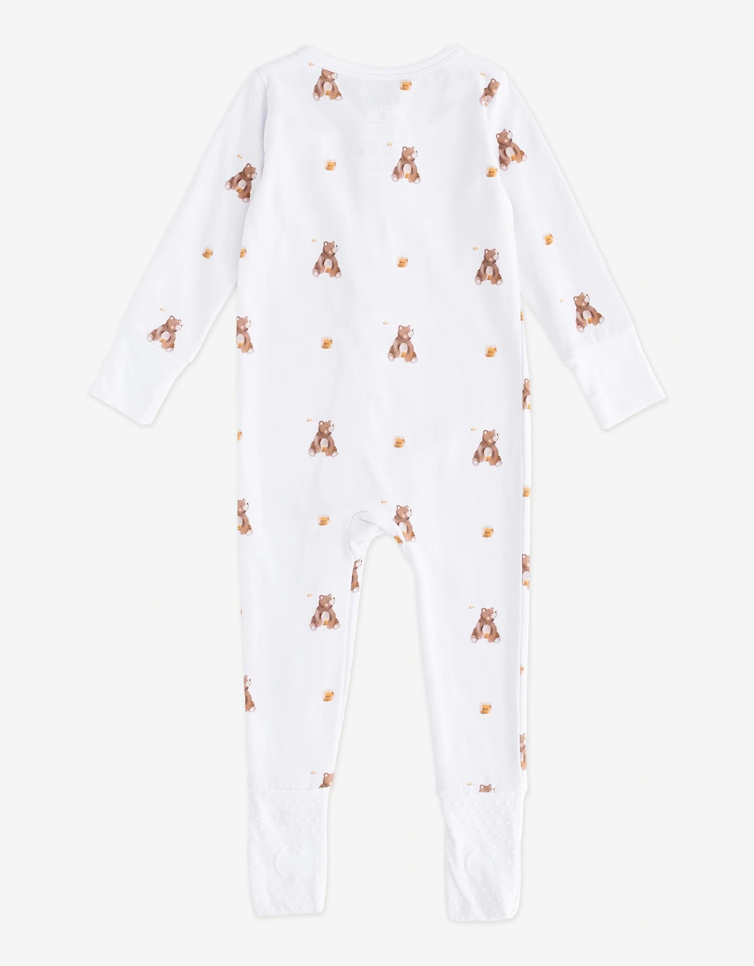 Baby Bear Cotton Zip Sleepsuit One Piece in White