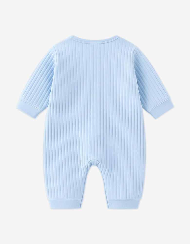 Baby Boys The Teddy Bear Boucle Wrap Baby Grow Romper in Blue