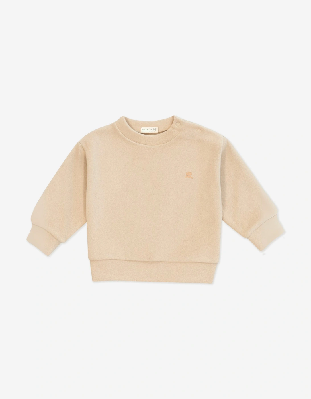 Baby Cotton Fleece Tracksuit in Beige