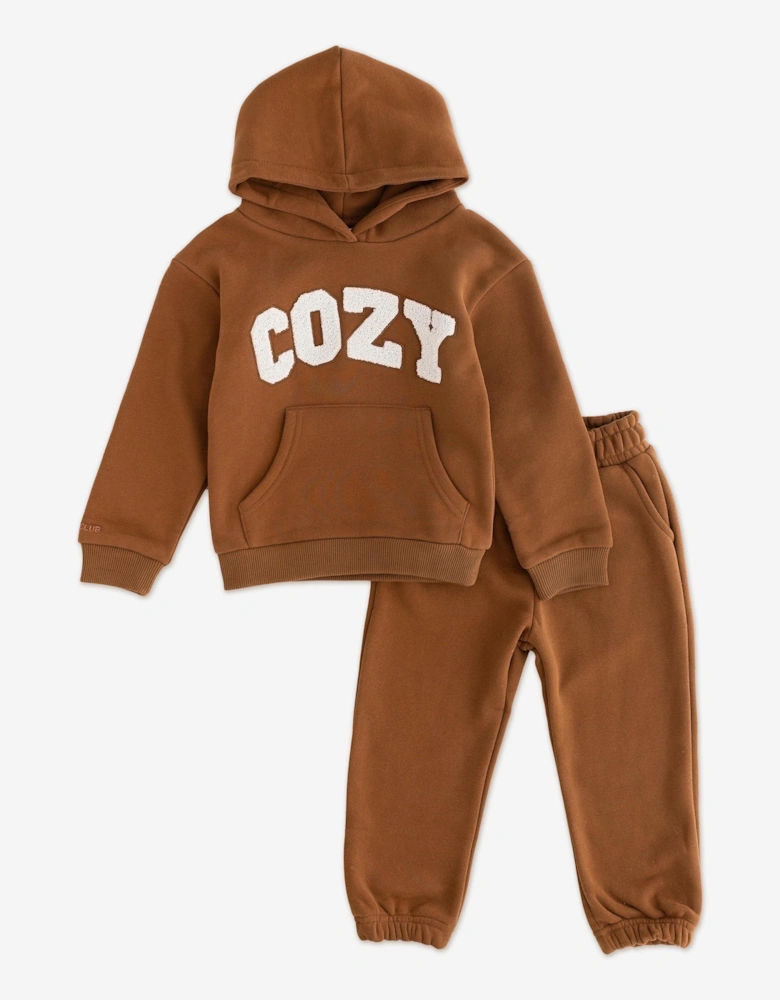 Kids Cozy Mini Tracksuit in Brown