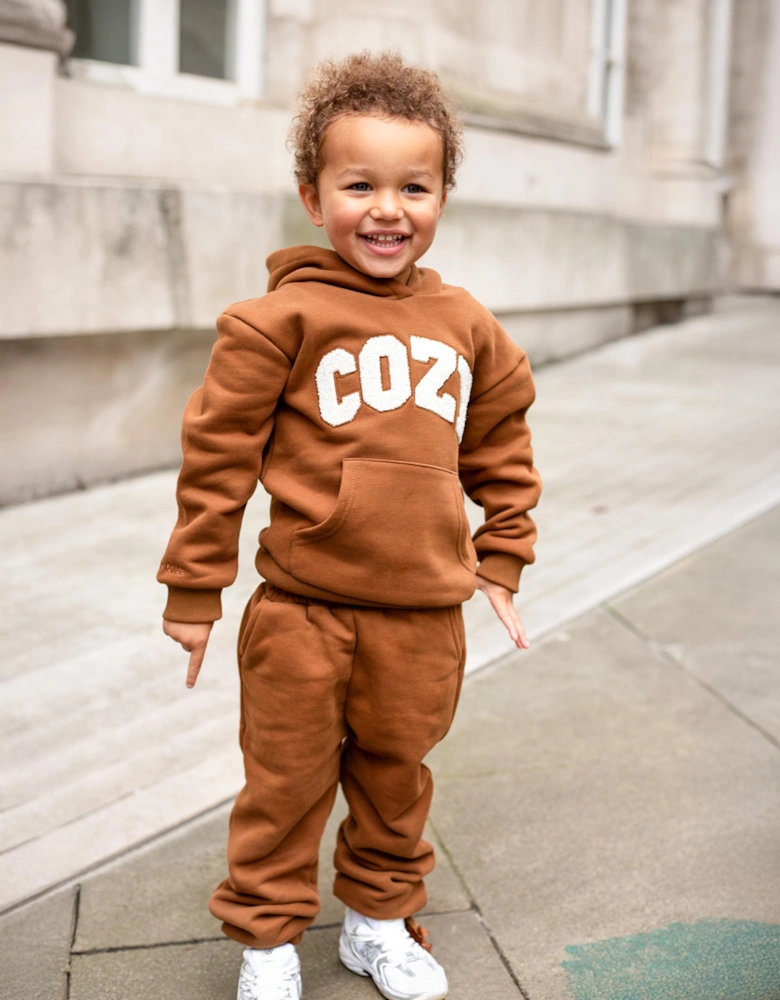 Kids Cozy Mini Tracksuit in Brown
