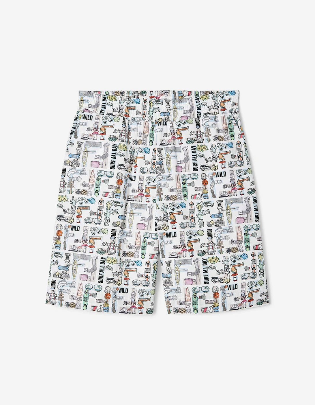 Boys FF Logo Bermuda Shorts in White, 4 of 3