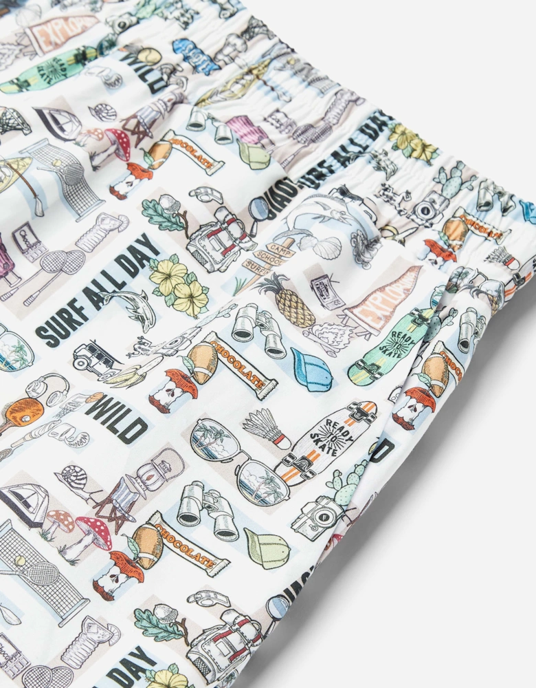 Boys FF Logo Bermuda Shorts in White