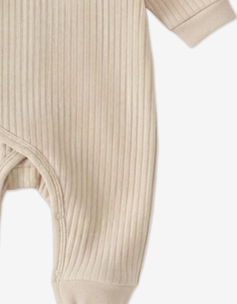 Baby The Teddy Bear Boucle Wrap Baby Grow Romper in Beige