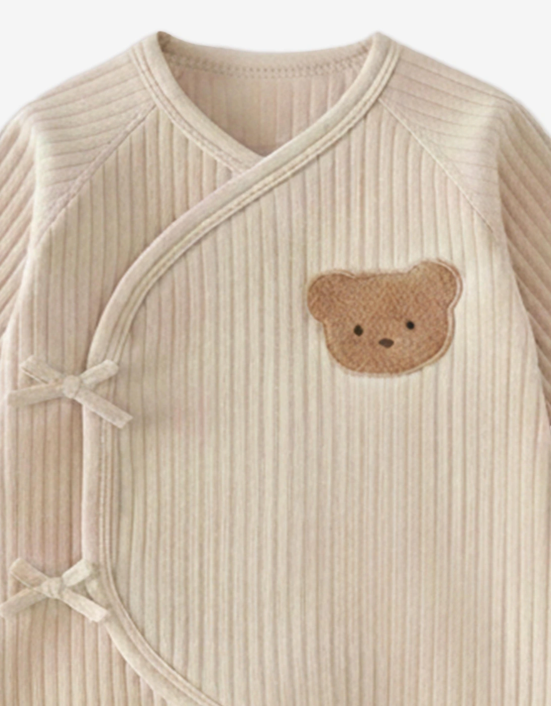 Baby The Teddy Bear Boucle Wrap Baby Grow Romper in Beige