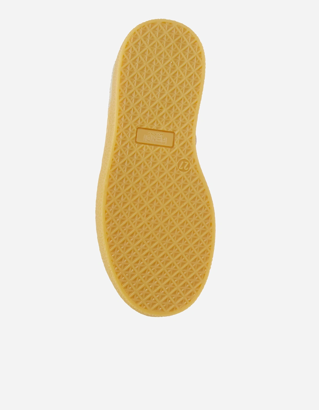 Kids Leather FF Logo Trainers in Beige