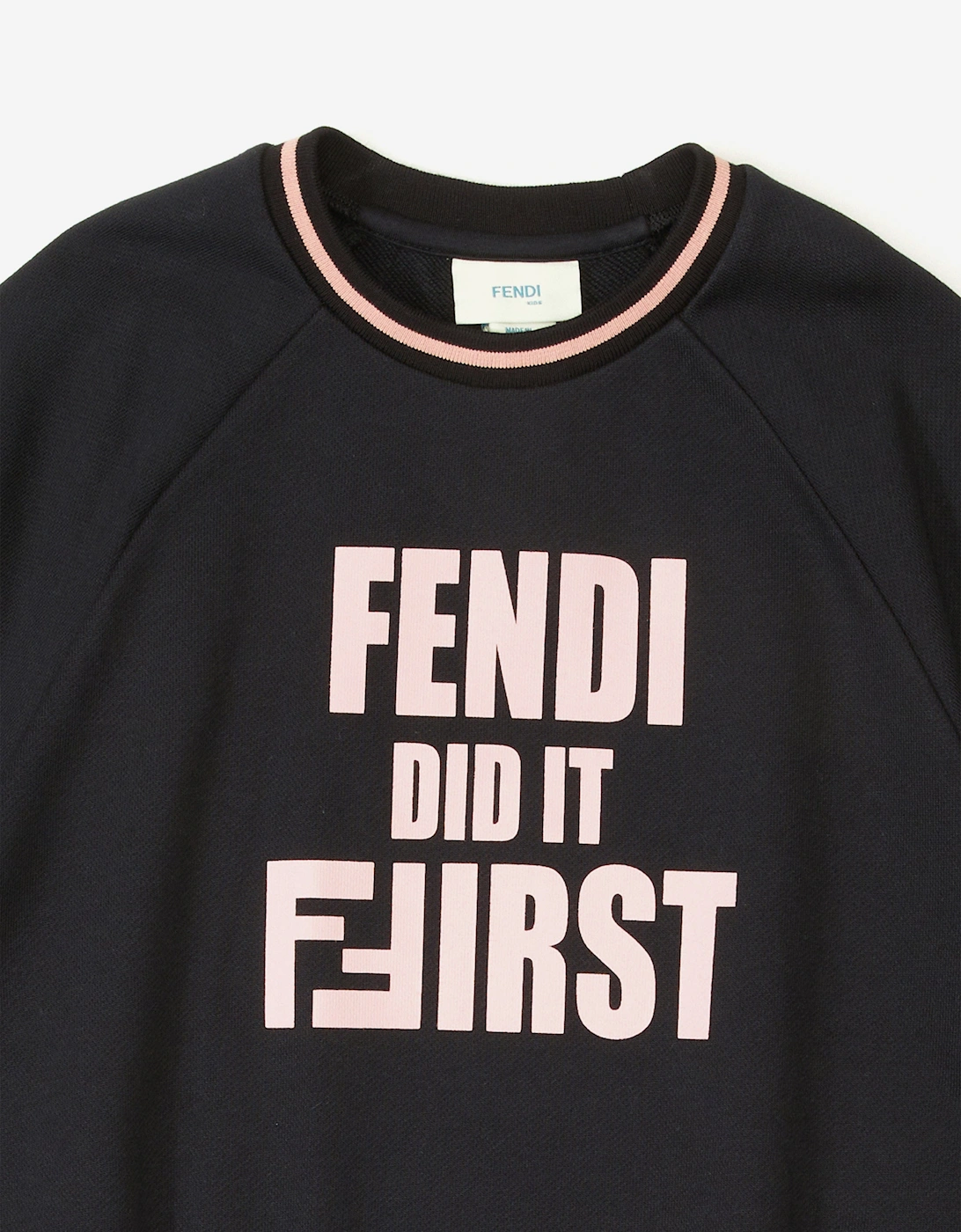 Girls Slogan Sweater Dress in Black