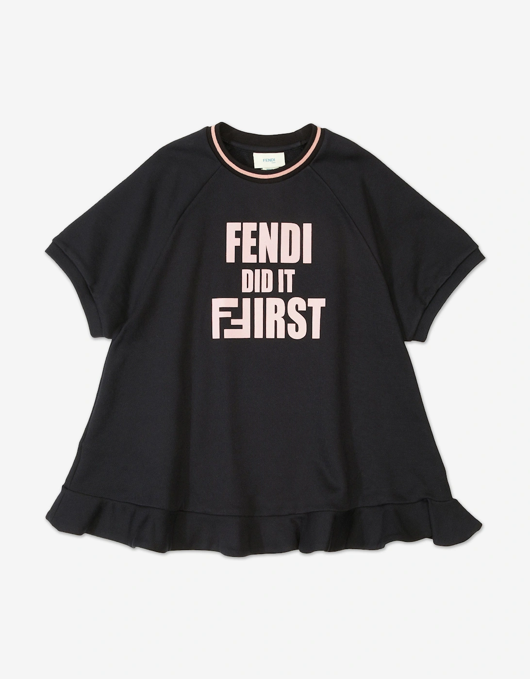 Fendi Girl's Fendi Girls Slogan Sweater Dress in Black