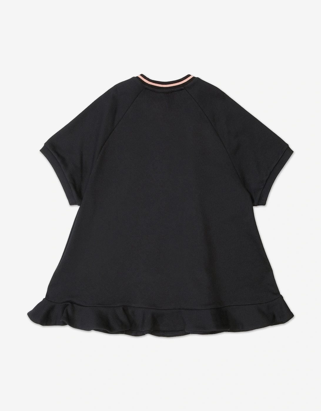 Girls Slogan Sweater Dress in Black