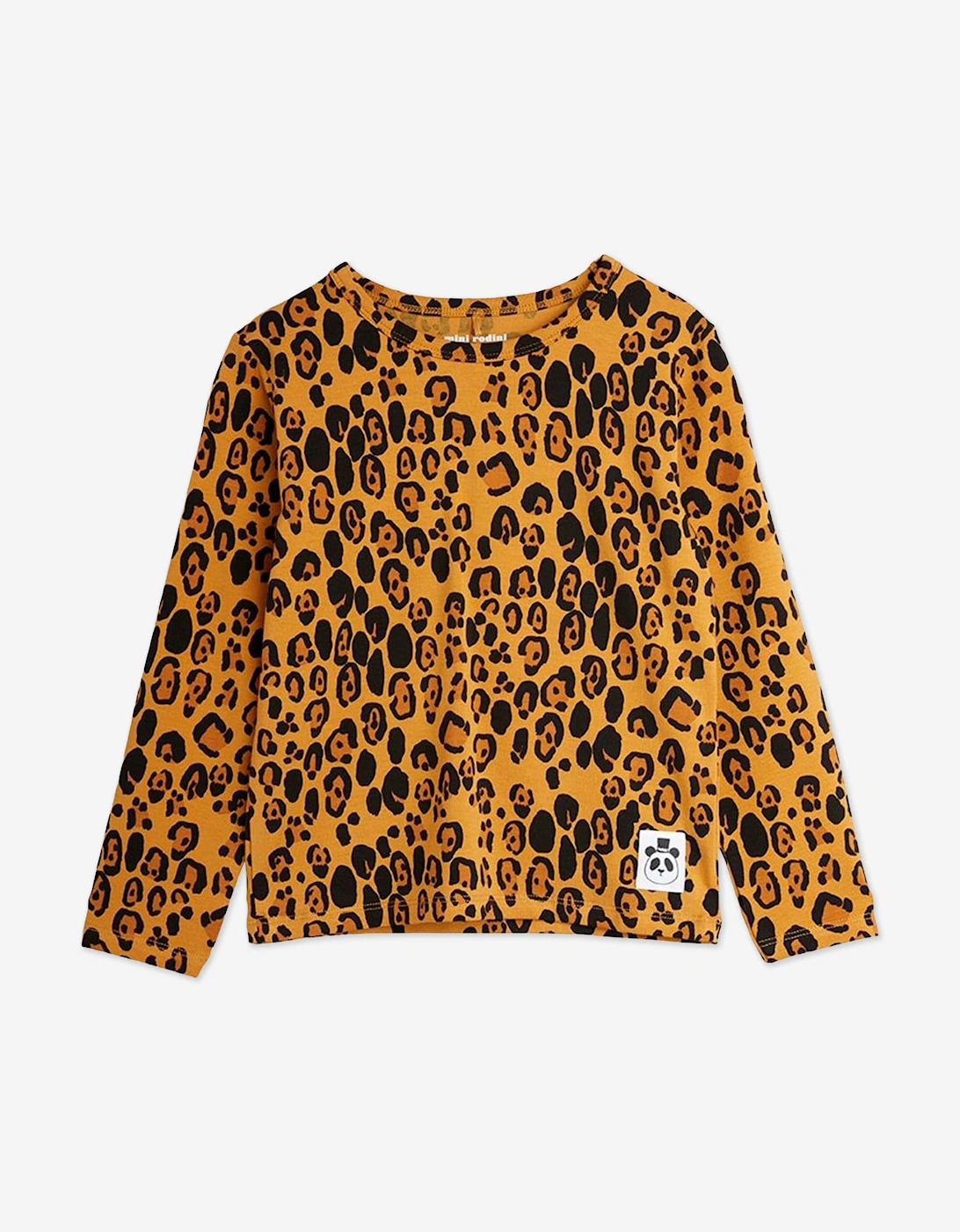 Girls Leopard Long Sleeve T-Shirt in Orange, 5 of 4