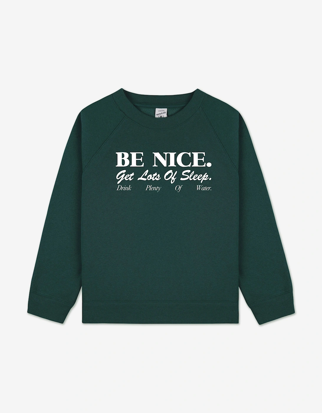 Sporty & Rich Girls Green 'S Be Nice Sweatshirt In - Size: 6 Years/7 Years/8 Years Kids