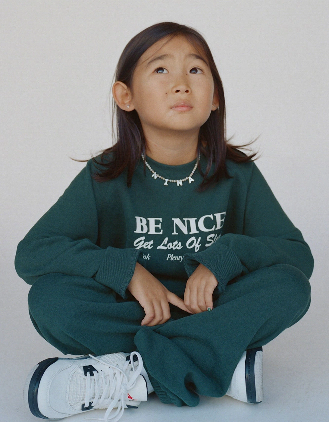 Kids Be Nice Sweatshirt in Green