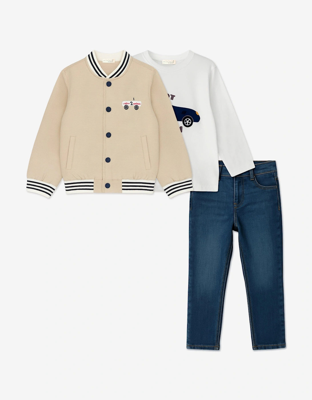 Boys 3 Piece Outfit Set in Beige, 7 of 6