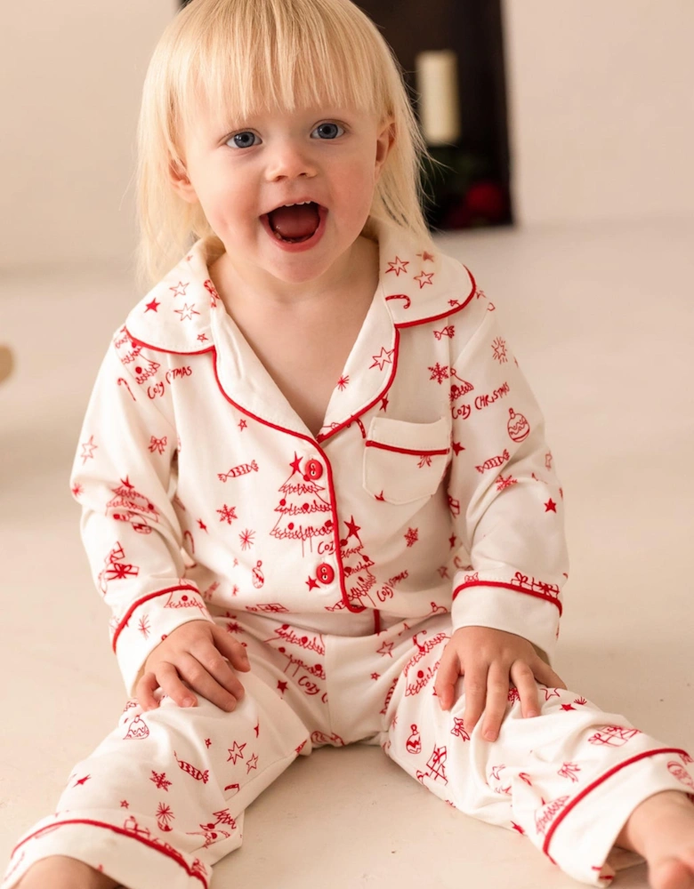 Kids Mini COZY Fa La La Christmas Pyjamas in Red