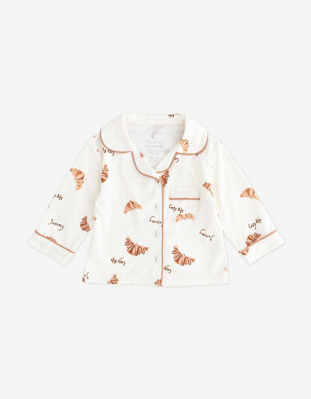 Kids Mini COZY Croissant Club Pyjamas in Ivory