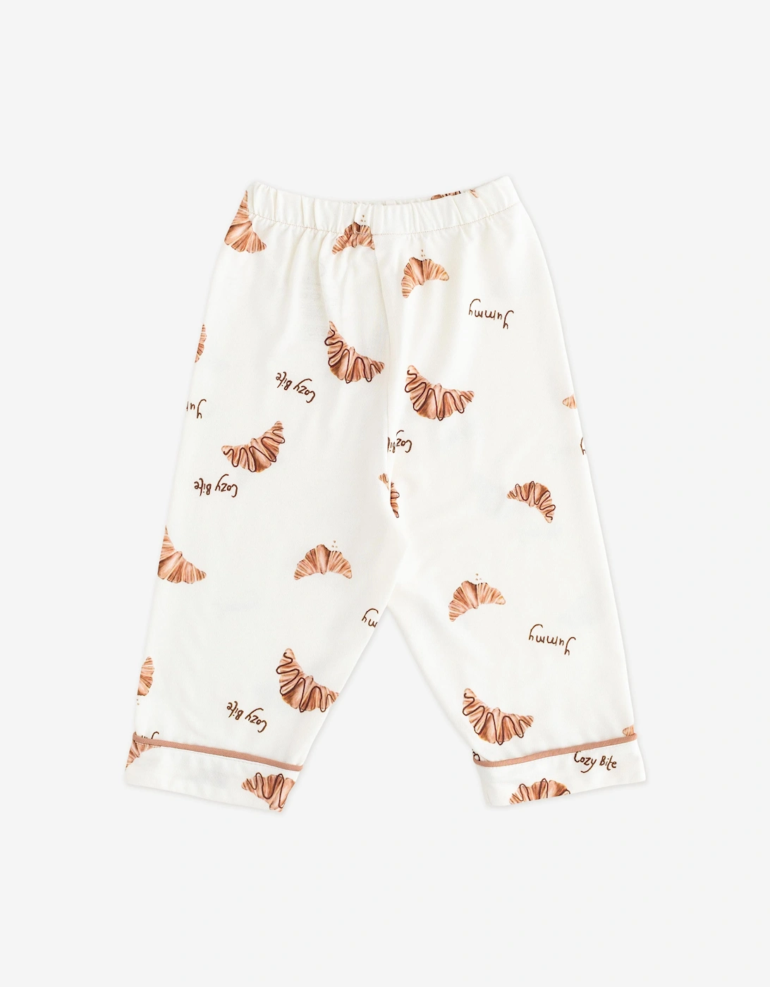 Kids Mini COZY Croissant Club Pyjamas in Ivory