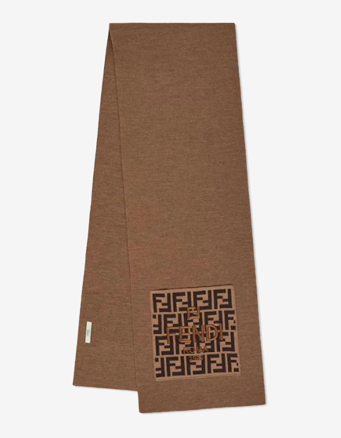 Kids Wool FF Logo Scarf in Brown, 5 of 4