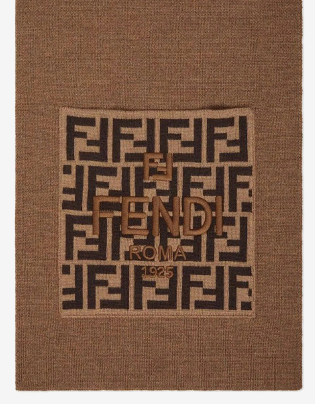 Kids Wool FF Logo Scarf in Brown