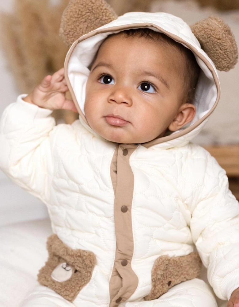 Baby The Friendly Bear Puffy Suit in Ivory
