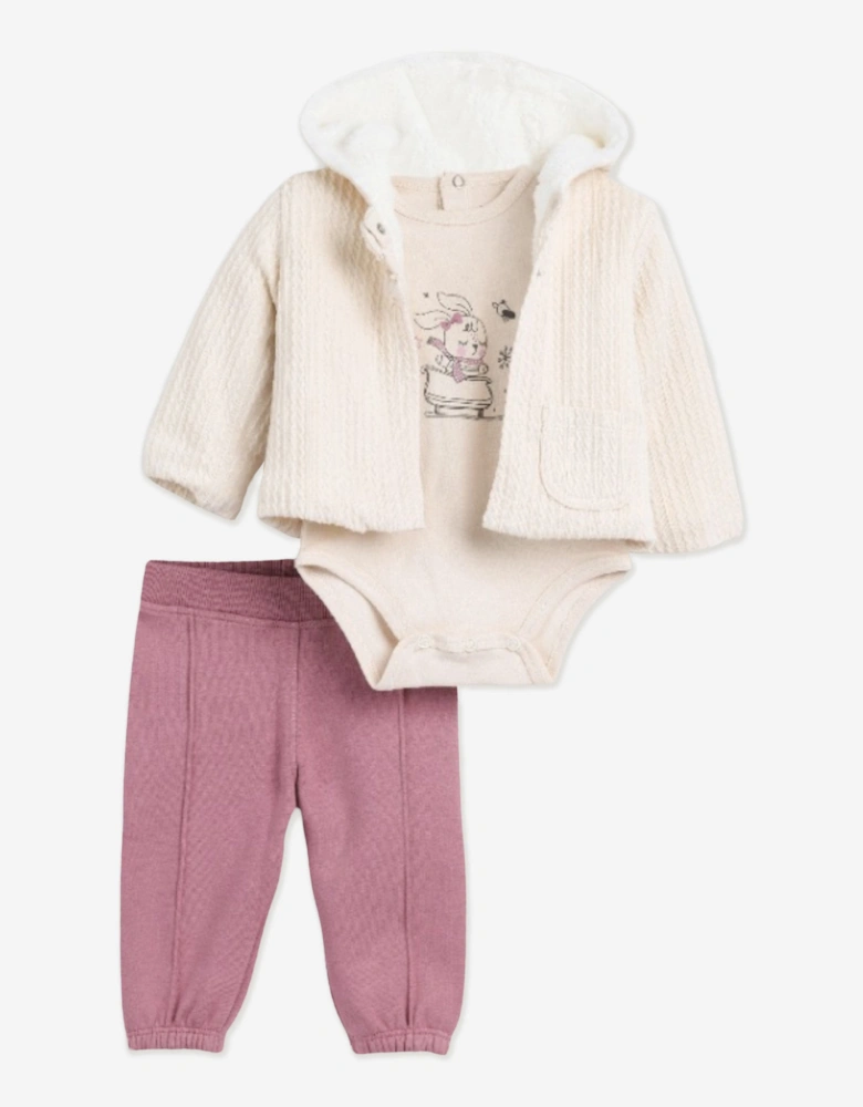 Baby Girls 3 Piece Outfit Set in Pink