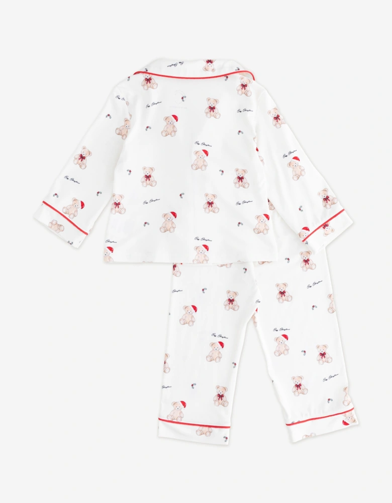 Kids Mini COZY Holly Jolly Bear Pyjamas in Ivory
