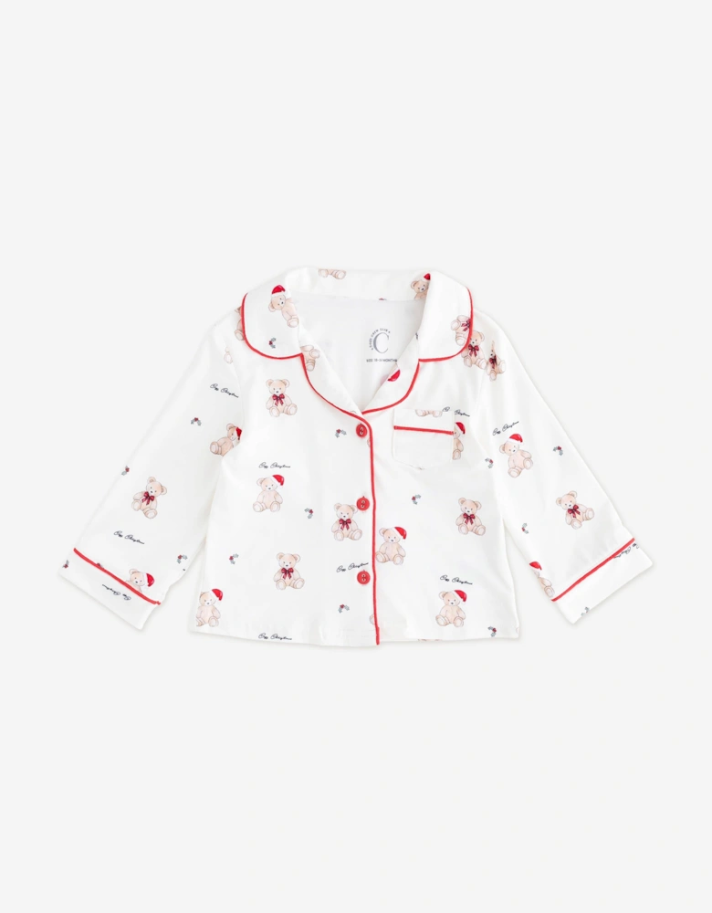 Kids Mini COZY Holly Jolly Bear Pyjamas in Ivory