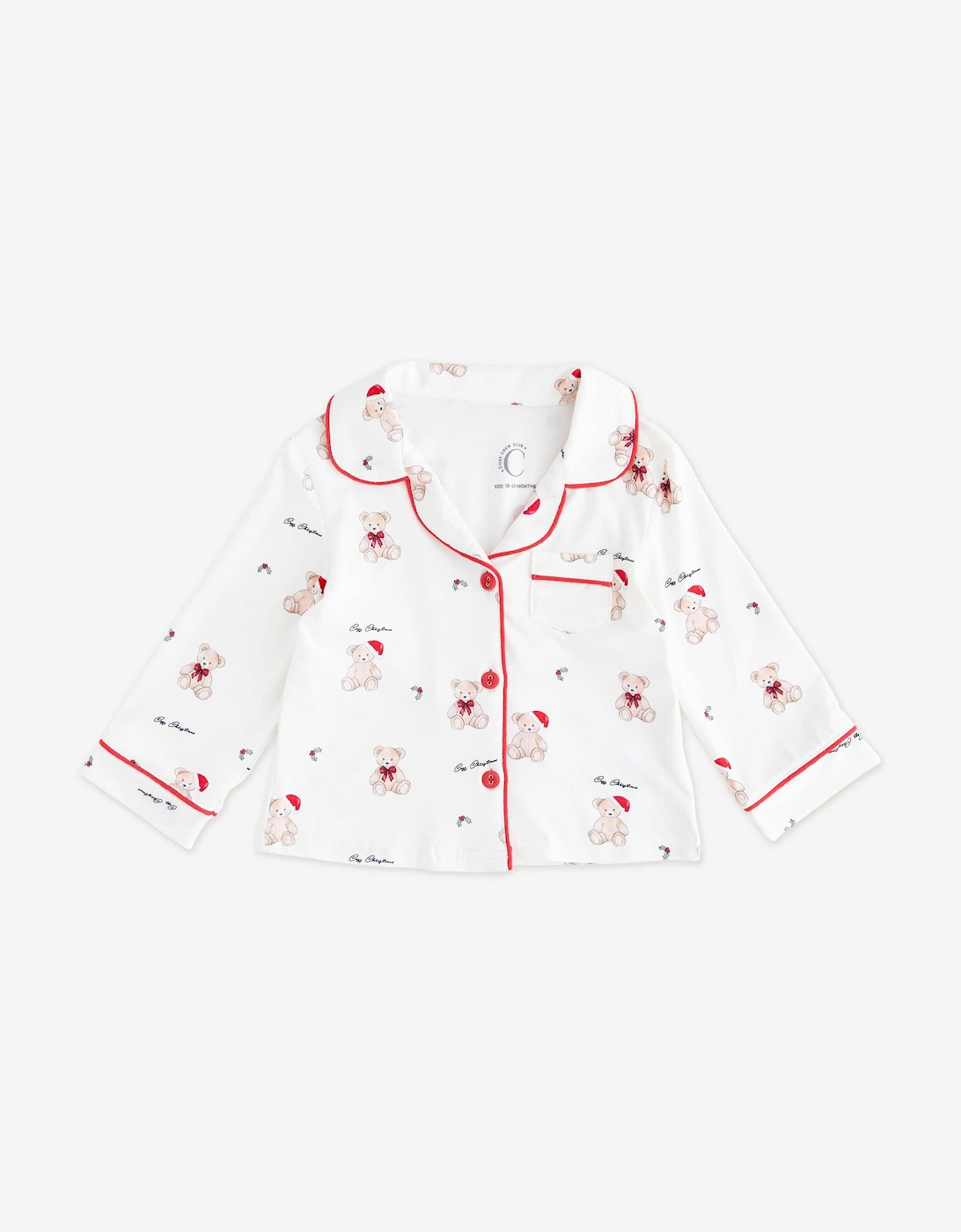 Kids Mini COZY Holly Jolly Bear Pyjamas in Ivory